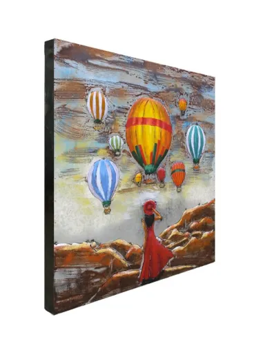 3D Metal and Wood Wall Picture FAM-2527 - 80X80 CM