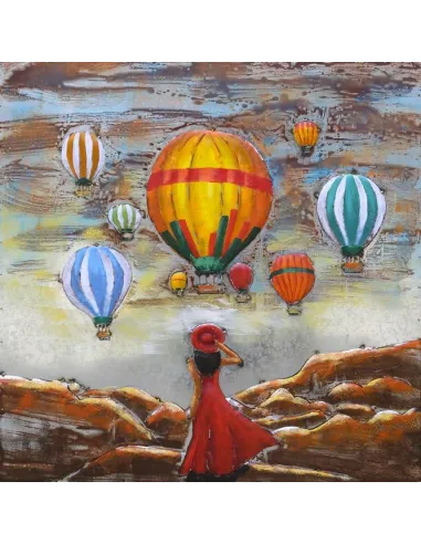 3D Metal and Wood Wall Picture FAM-2527 - 80X80 CM