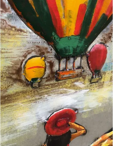 3D Metal and Wood Wall Picture FAM-2527 - 80X80 CM