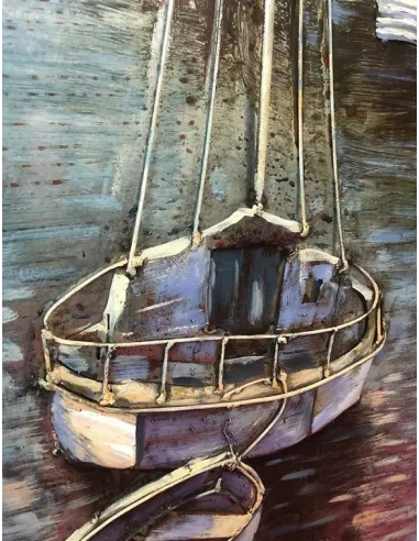 3D Metal and Wood Wall Picture FAM-2520 - 80X80 CM