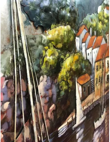 3D Metal and Wood Wall Picture FAM-2520 - 80X80 CM