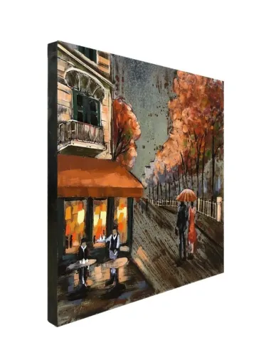 3D Metal and Wood Wall Picture FAM-2465 - 80X80 CM