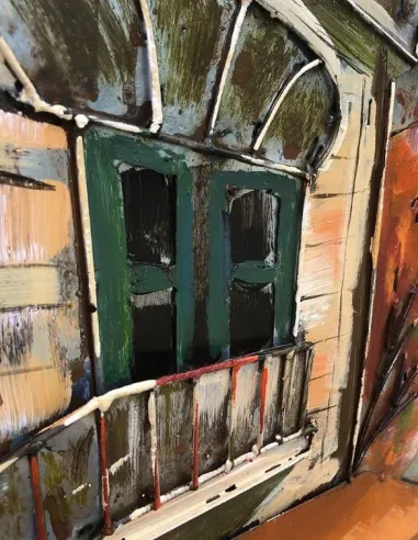 3D Metal and Wood Wall Picture FAM-2465 - 80X80 CM