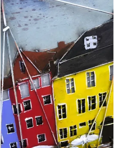 3D Metal and Wood Wall Picture FAM-1626 - 90X60 CM