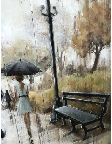 3D Metal and Wood Wall Picture FAM-1375 - 80X80 CM