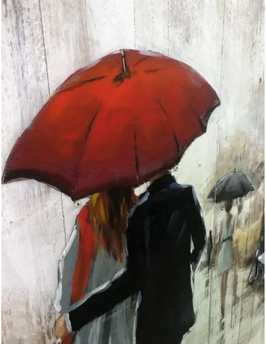 3D Metal and Wood Wall Picture FAM-1375 - 80X80 CM