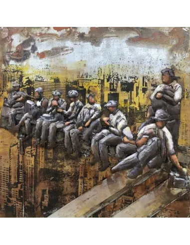 3D Metal and Wood Wall Picture FAM-0637 - 80X80 CM