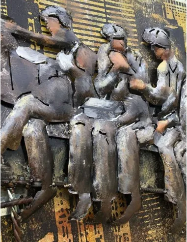 3D Metal and Wood Wall Picture FAM-0637 - 80X80 CM