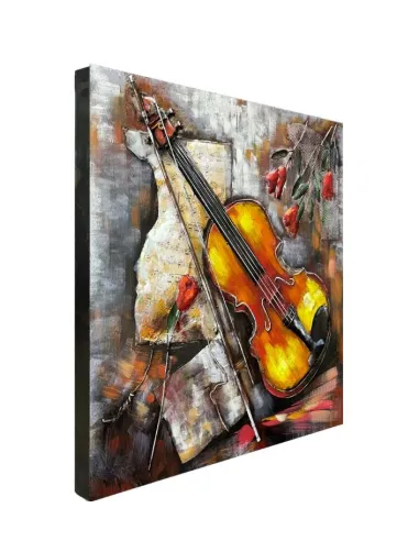 3D Metal and Wood Wall Picture FAM-0328 - 80X80 CM