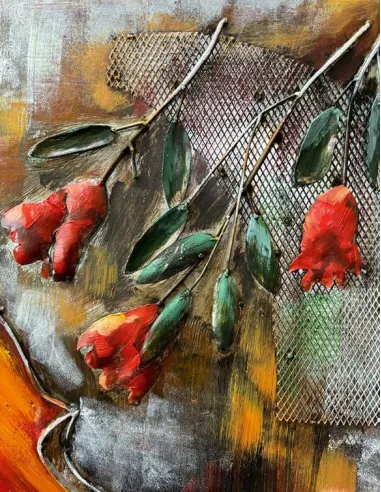 3D Metal and Wood Wall Picture FAM-0328 - 80X80 CM