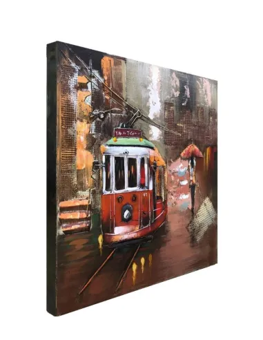 3D Metal and Wood Wall Picture - FAM-0117 - 80X80 CM