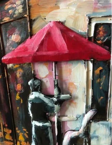 3D Metal and Wood Wall Decor L18B111 - 80X80 CM