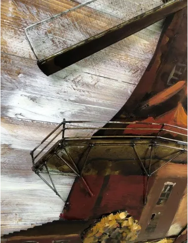 3D Metal and Wood Wall Décor L17B66- 80X80 CM