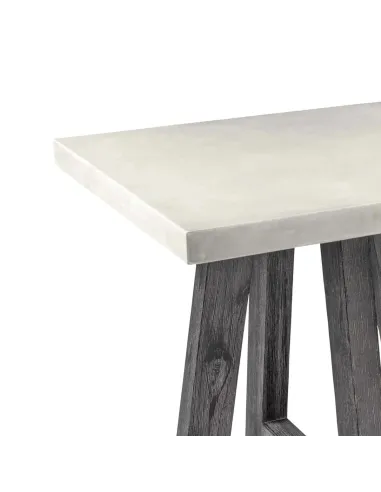 Aurelius Lamp Table - White Concrete/Acacia