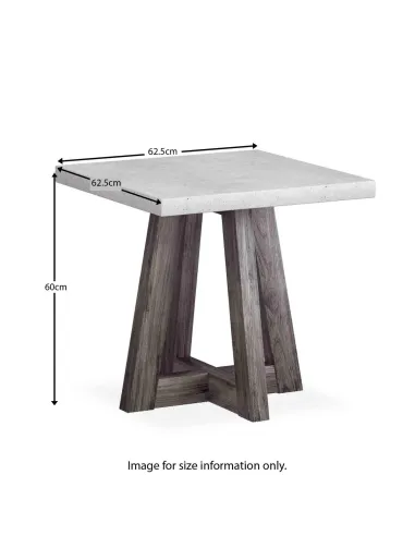 Aurelius Lamp Table - White Concrete/Acacia