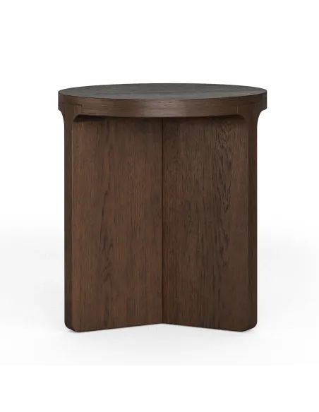 Haiden Round Side Table - Dark Oak