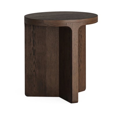 Haiden Round Side Table - Dark Oak
