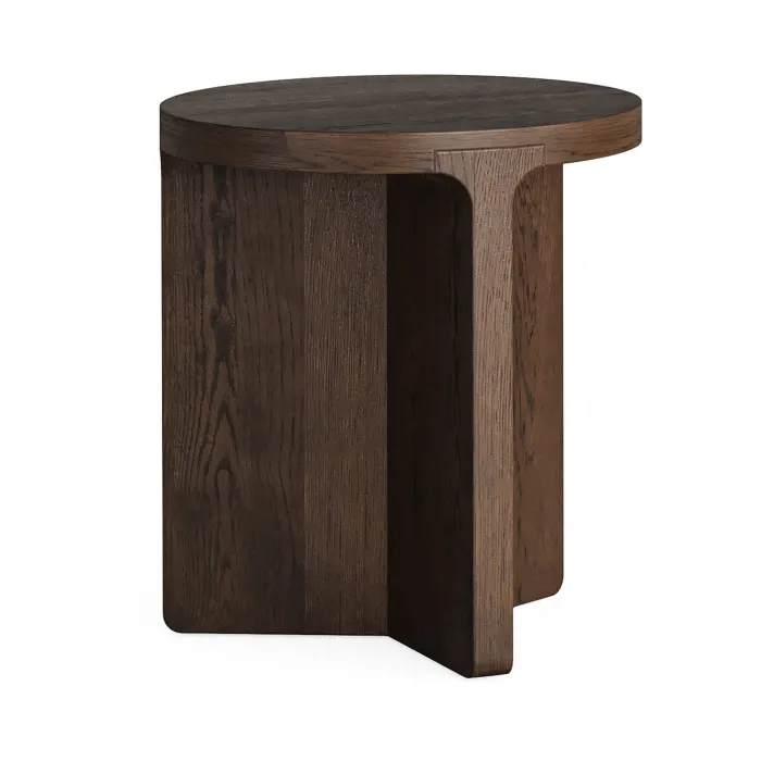 Haiden Round Side Table - Dark Oak