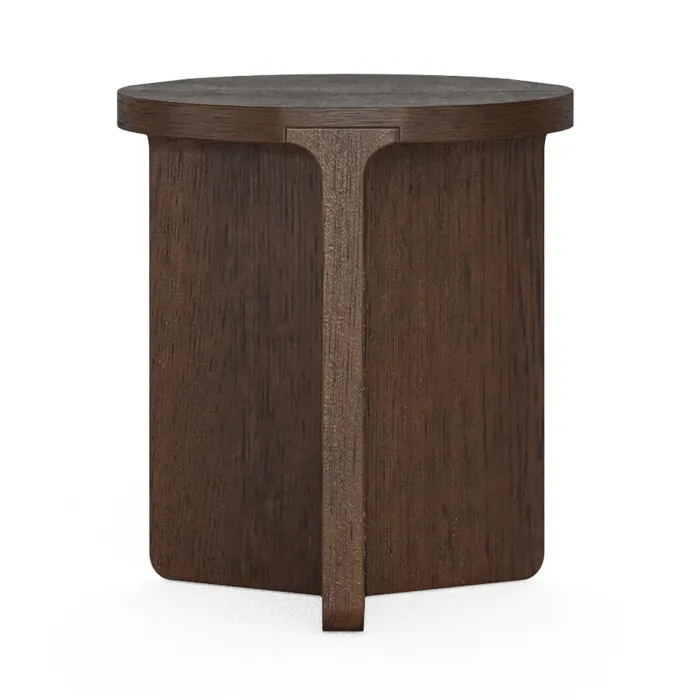 Haiden Round Side Table - Dark Oak