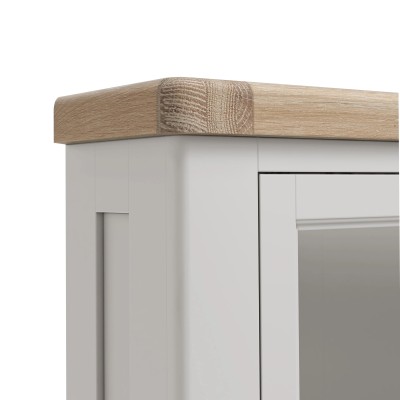 Marbury Corner Display Cabinet - Light Grey