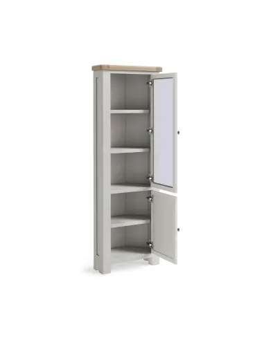 Marbury Corner Display Cabinet - Light Grey