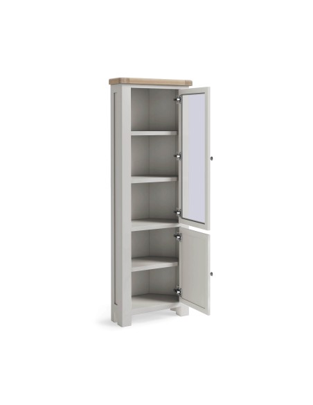 Marbury Corner Display Cabinet - Light Grey