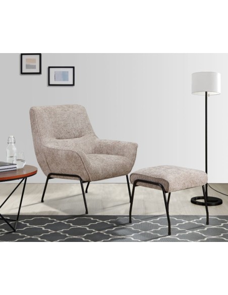 Lindo Chair + Stool - Oatmeal Fabric