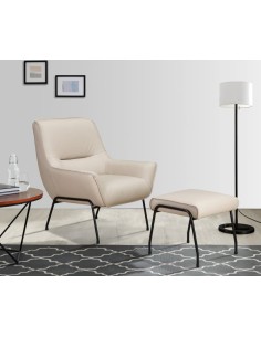Lindo Chair + Stool - Cream Leather