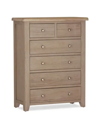 Salou 4+2 Drawer Chest - Whitewash Brushed Oak