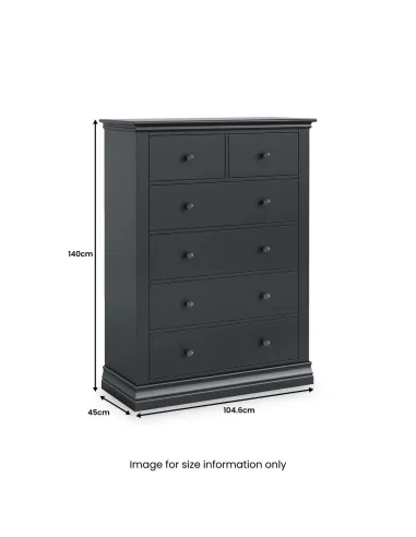 Weston 2 Over 4 Drawer Chest - Charcoal