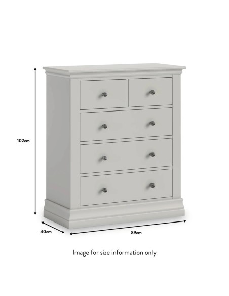 Weston 2 Over 3 Drawer Chest - Light Grey