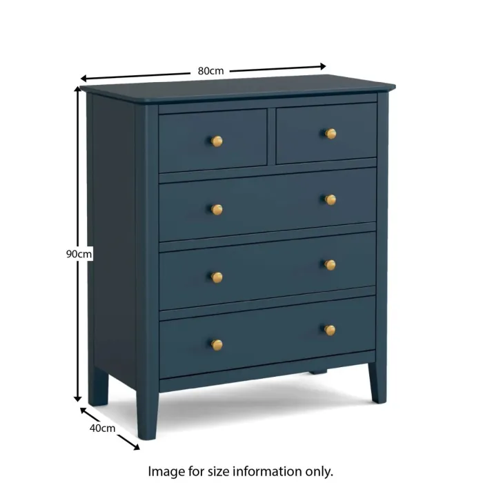 Olive 2 Over 3 Drawer Chest - Blue
