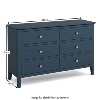 Olive 6 Drawer Chest - Blue