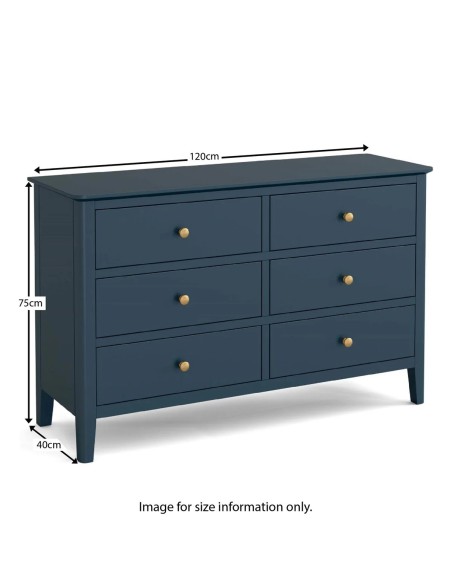 Olive 6 Drawer Chest - Blue