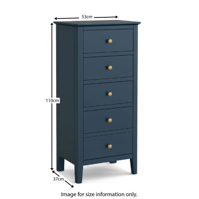 Olive Tall Boy Chest - Blue