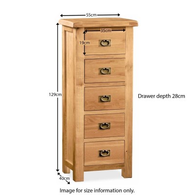 Astoria Tall Boy Chest - Warm Wax