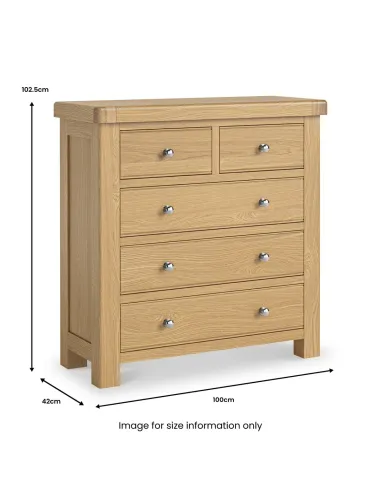 Gia 2+3 Drawer Chest - Oak