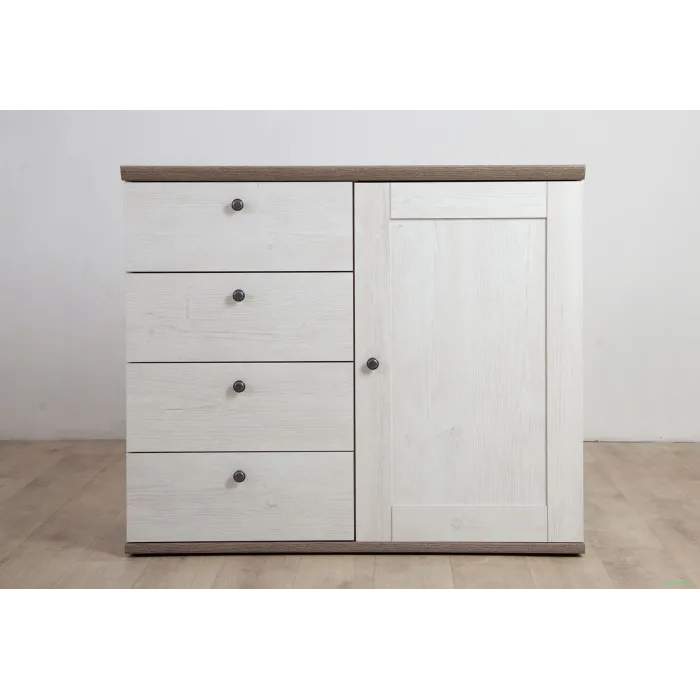 Capri 1 Door 4 Drawer Chest - Pine/Oak