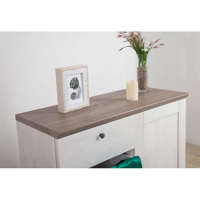 Capri 1 Door 4 Drawer Chest - Pine/Oak