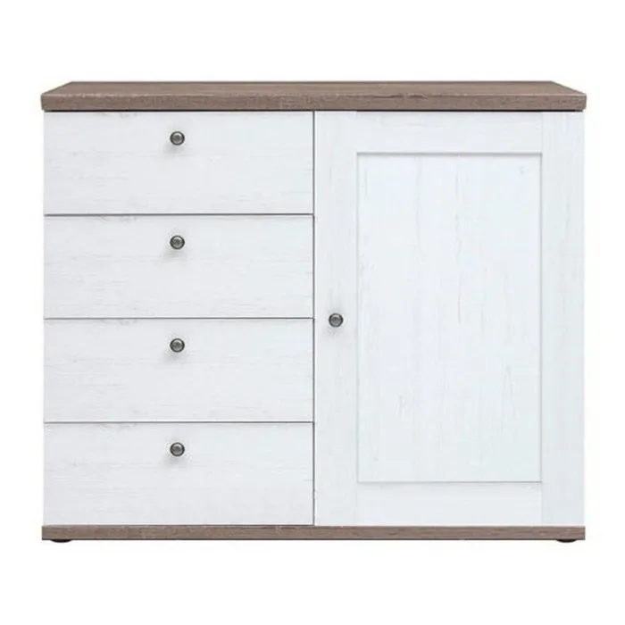 Capri 1 Door 4 Drawer Chest - Pine/Oak