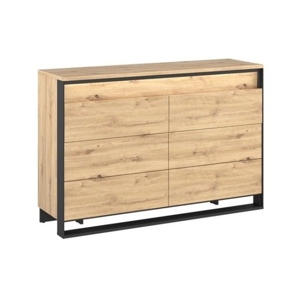Quant 6 Drawer Chest - Oak Artisan
