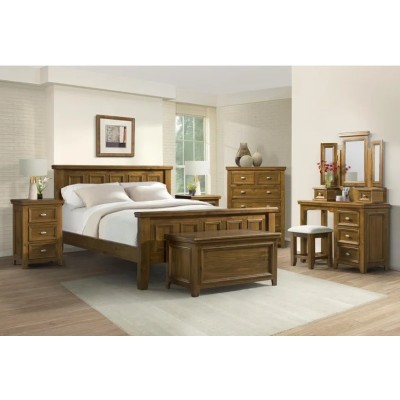 London 3 Drawer Bedside Locker - Dark Woodgrain
