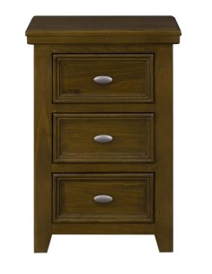 London 3 Drawer Bedside Locker - Dark Woodgrain