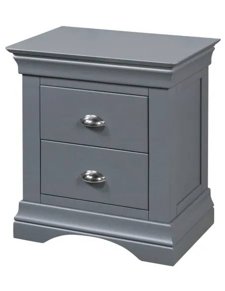 Daniella 2 Drawer Bedside Locker - Dark Grey