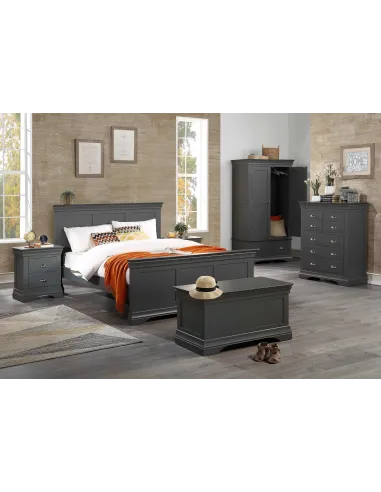Daniella 2 Drawer Bedside Locker - Dark Grey