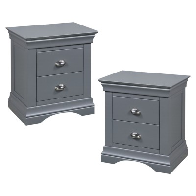 Daniella 2 Drawer Bedside Locker - Dark Grey
