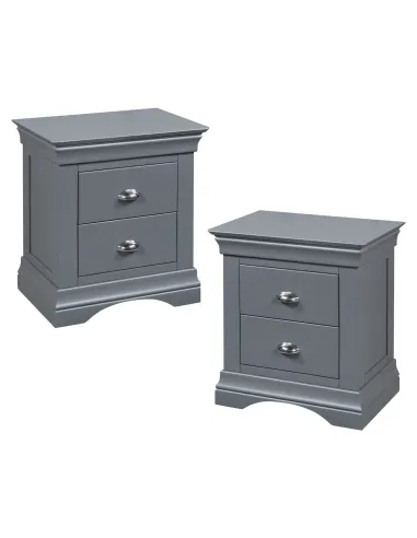 Daniella 2 Drawer Bedside Locker - Dark Grey
