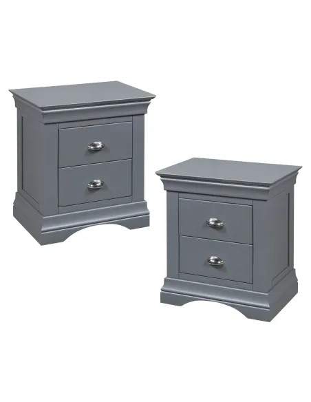 Daniella 2 Drawer Bedside Locker - Dark Grey