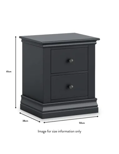 Weston 2 Drawer Bedside Locker - Charcoal