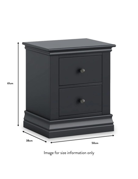 Weston 2 Drawer Bedside Locker - Charcoal